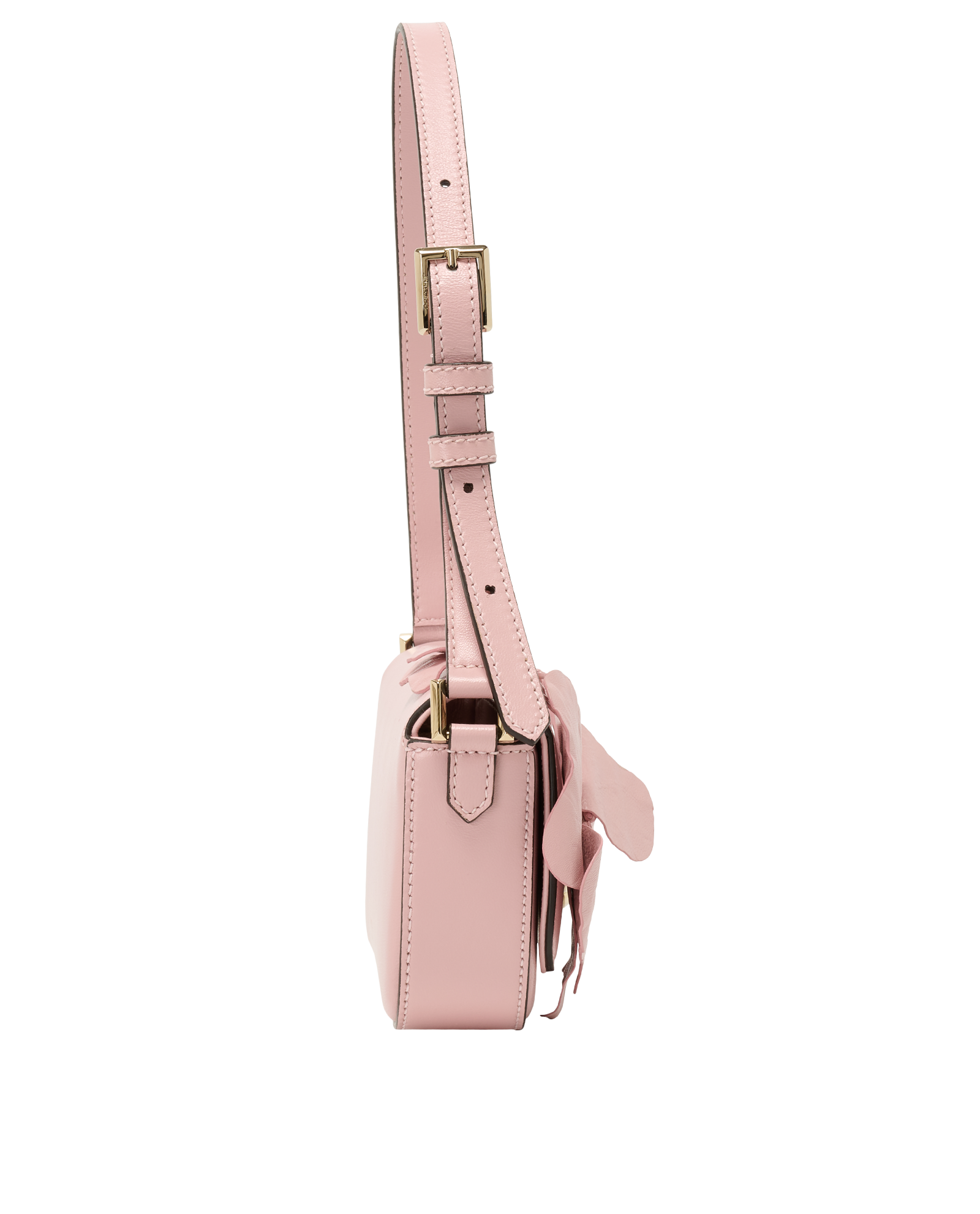 Mini Avenue Floral Applique Shoulder Bag, &pound;295, Handbags, Pink, Leather, Side view